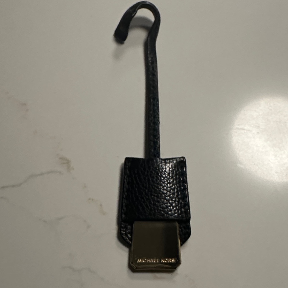 Michael Kors Black Leather Tag with Gold Accent